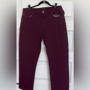 Ann Taylor Burgundy Wine Color Denim Jeans